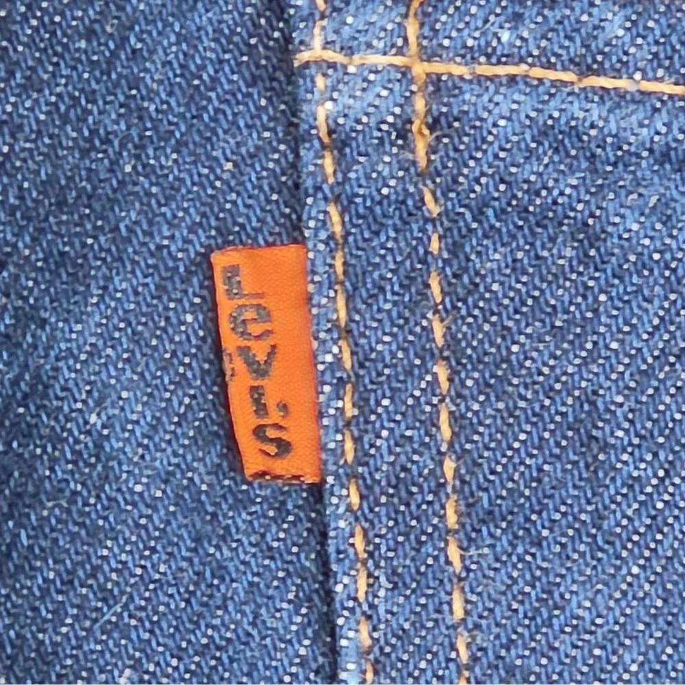 Levi's 505 Orange Tab Jeans Mens 44x30 Dark Wash Straight Leg Vintage 80s USA